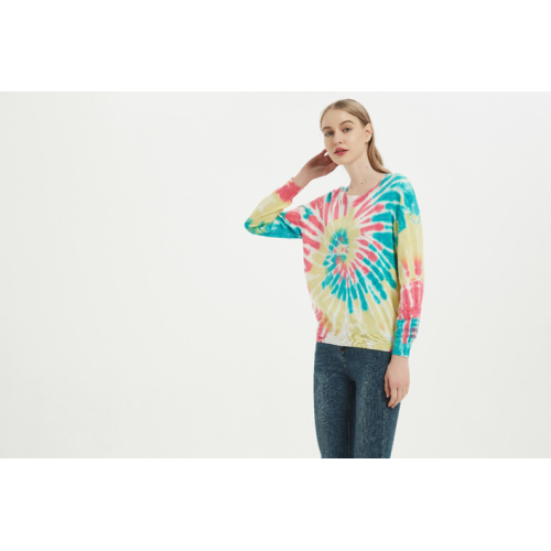 Multi Color Cashmere Tie Dye Pullover